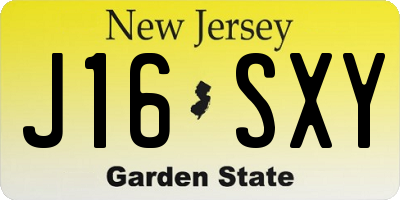 NJ license plate J16SXY