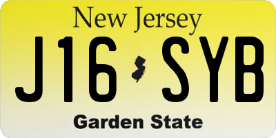 NJ license plate J16SYB