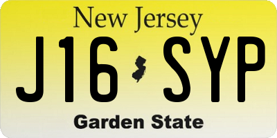 NJ license plate J16SYP