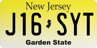 NJ license plate J16SYT
