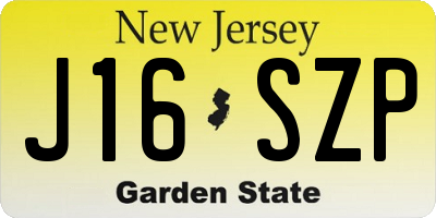 NJ license plate J16SZP