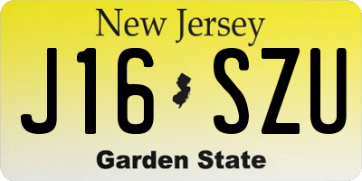 NJ license plate J16SZU
