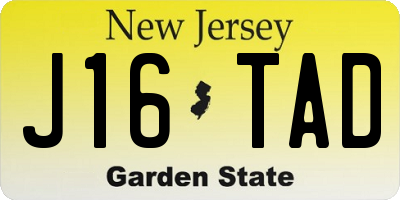 NJ license plate J16TAD