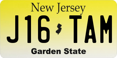 NJ license plate J16TAM