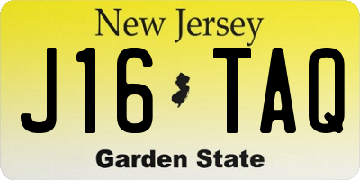 NJ license plate J16TAQ