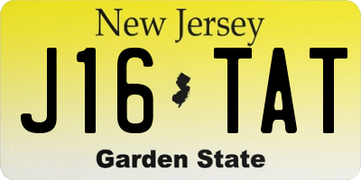 NJ license plate J16TAT