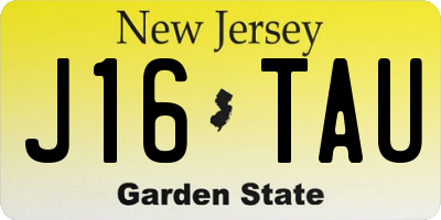 NJ license plate J16TAU