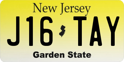 NJ license plate J16TAY