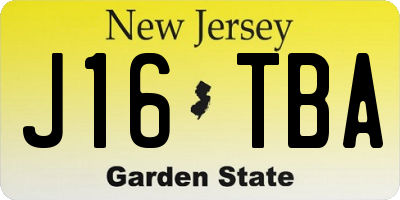 NJ license plate J16TBA
