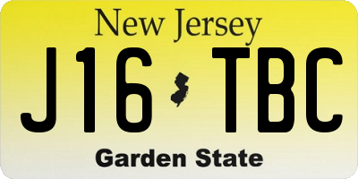 NJ license plate J16TBC