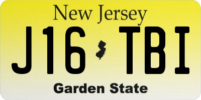 NJ license plate J16TBI