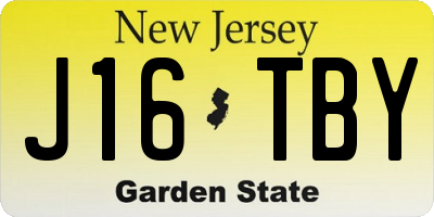 NJ license plate J16TBY