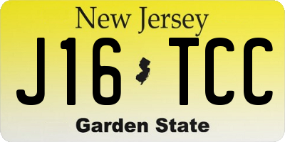 NJ license plate J16TCC