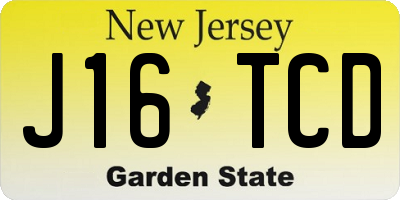 NJ license plate J16TCD