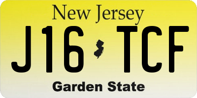 NJ license plate J16TCF