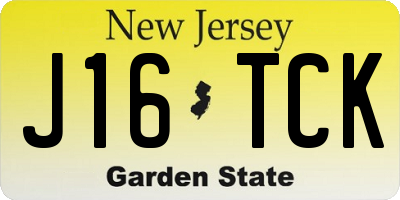 NJ license plate J16TCK