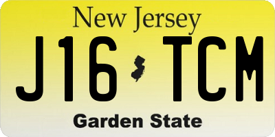 NJ license plate J16TCM
