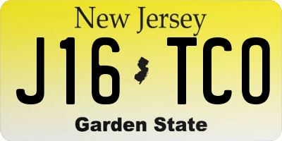 NJ license plate J16TCO