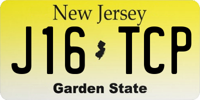NJ license plate J16TCP