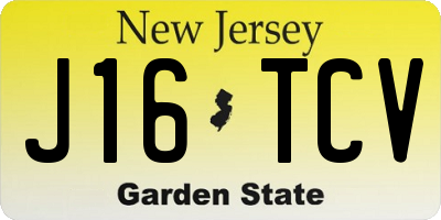 NJ license plate J16TCV