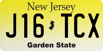 NJ license plate J16TCX