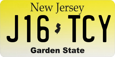 NJ license plate J16TCY