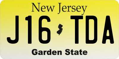 NJ license plate J16TDA