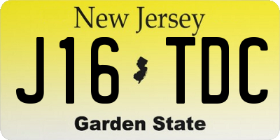 NJ license plate J16TDC