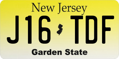 NJ license plate J16TDF