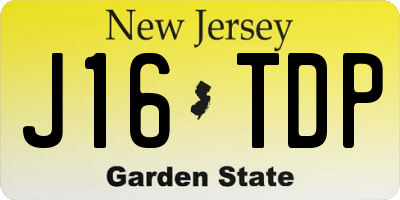 NJ license plate J16TDP