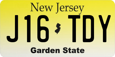 NJ license plate J16TDY