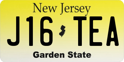 NJ license plate J16TEA