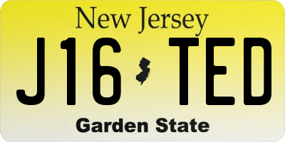 NJ license plate J16TED