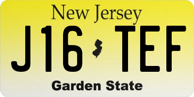 NJ license plate J16TEF