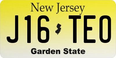 NJ license plate J16TEO