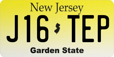 NJ license plate J16TEP