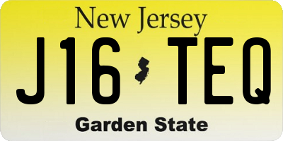 NJ license plate J16TEQ