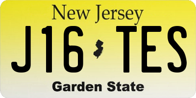 NJ license plate J16TES