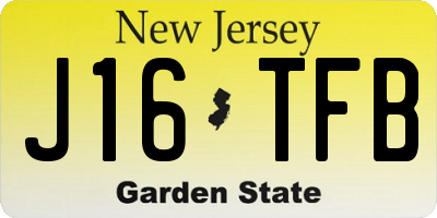 NJ license plate J16TFB