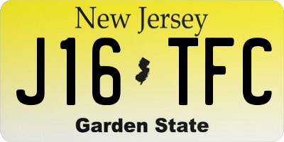 NJ license plate J16TFC