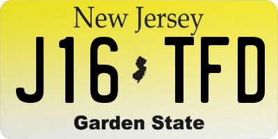 NJ license plate J16TFD