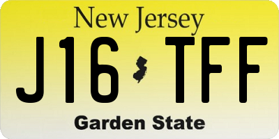 NJ license plate J16TFF