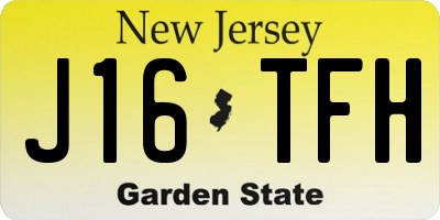 NJ license plate J16TFH