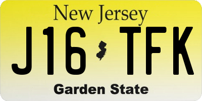 NJ license plate J16TFK