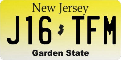 NJ license plate J16TFM