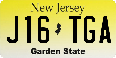 NJ license plate J16TGA
