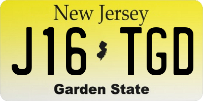NJ license plate J16TGD