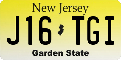 NJ license plate J16TGI