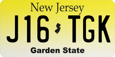 NJ license plate J16TGK