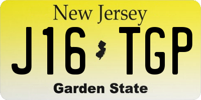 NJ license plate J16TGP